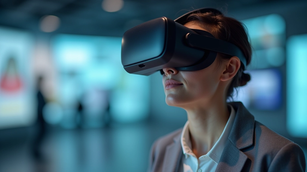 Cilvēks valkā modernus VR austiņus, tiek ievests virtuālā vidē ar pilnu sensorisko uztverēm